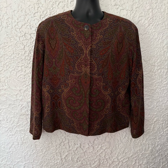 Vintage Paisley Wool Top Size 14 - Picture 2 of 6